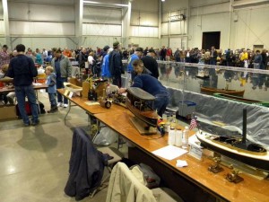 Some model boats and the indoor tank